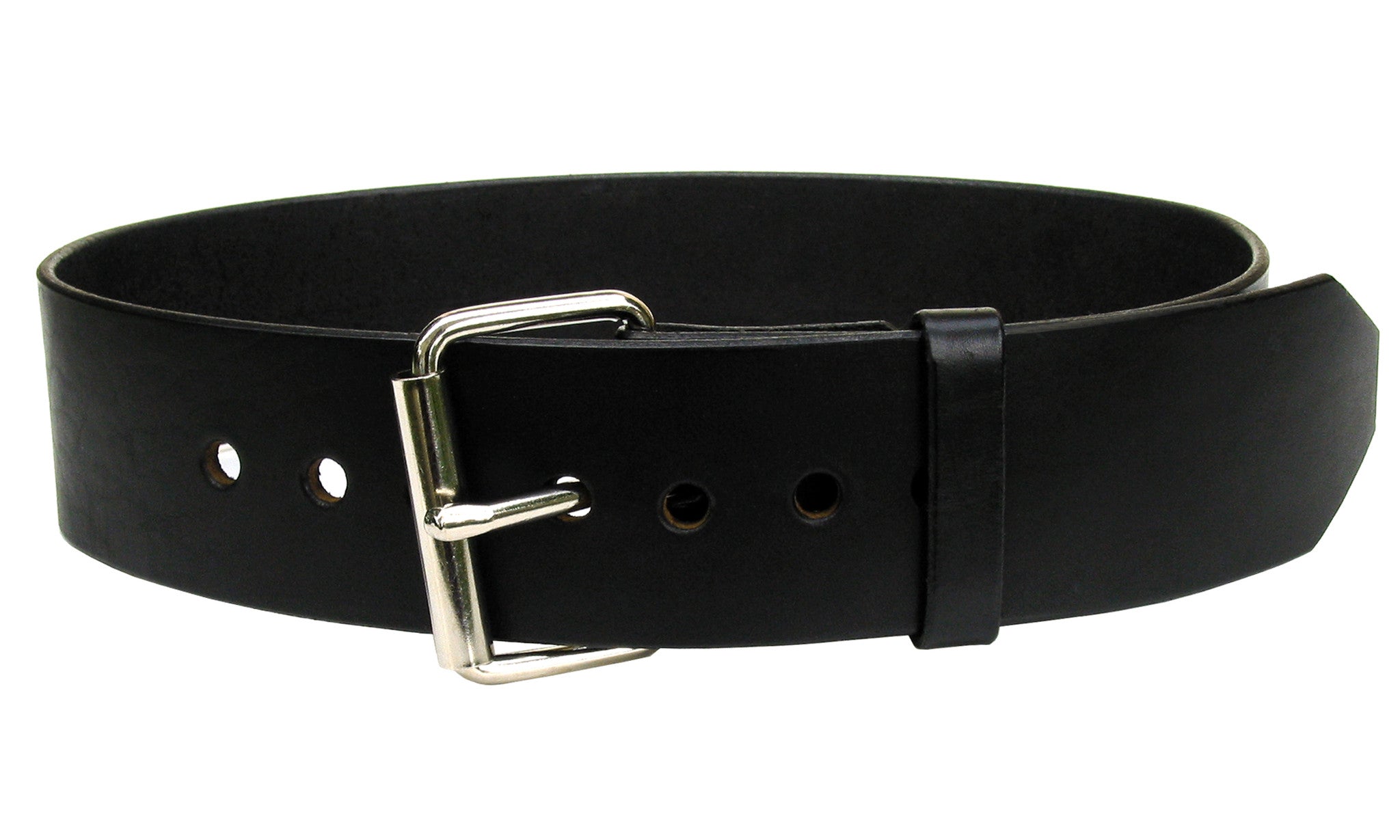 Black Leather Wide Leather Belt Dangerous Threads Men's 2-Inch