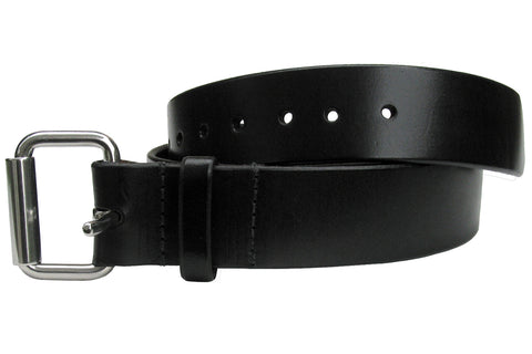 1½-inch Wide Handmade Leather Belt with Stitched Nickel-Free Buckle-Belts-Handmade'n Leather