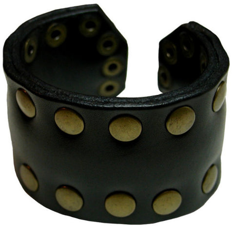 Handmade Adjustable Leather Bracelet with Rivets-Wristbands-Handmade'n Leather